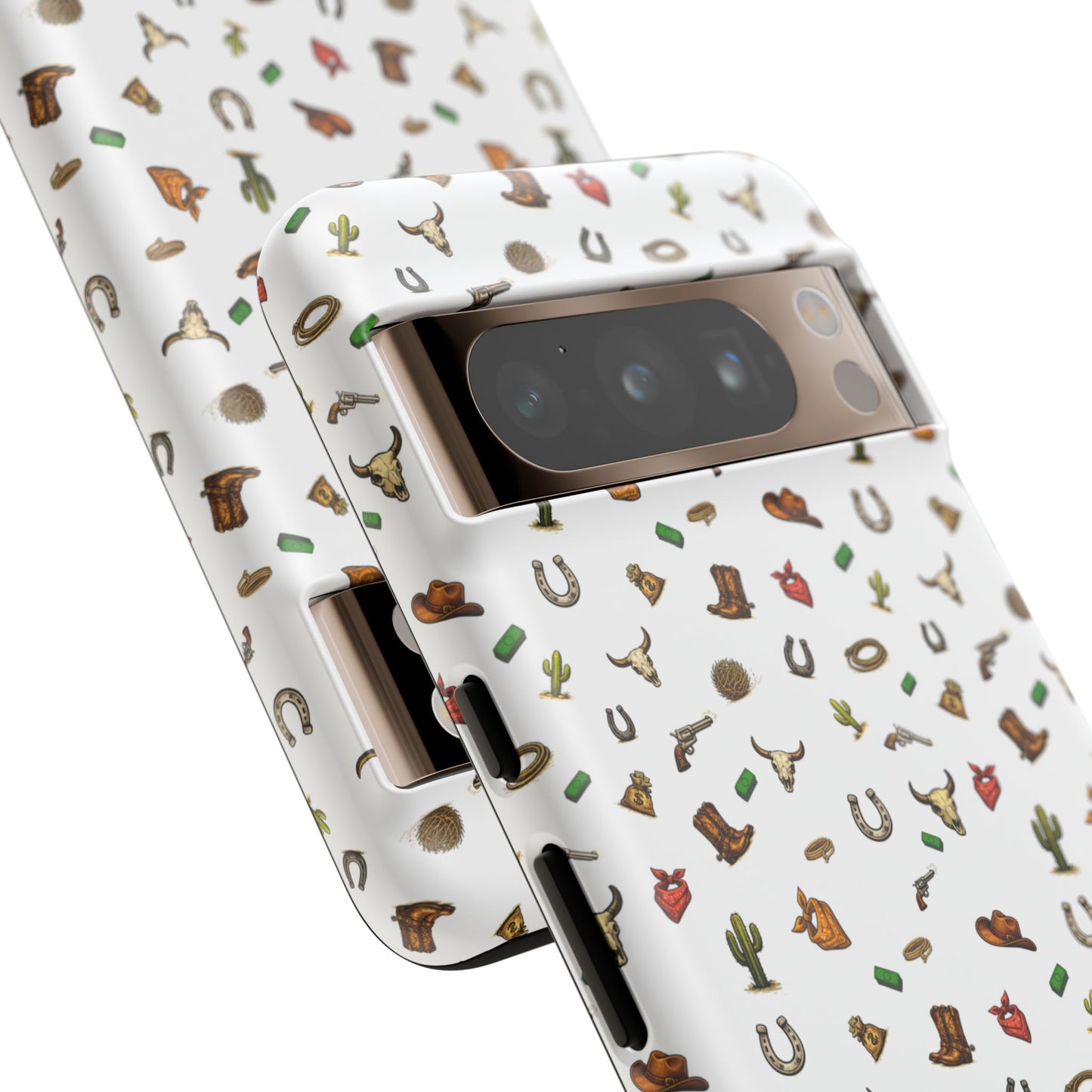Western Pattern Phone Case — Cowboy Boots, Hats, Horseshoes & Cactus Tough Case