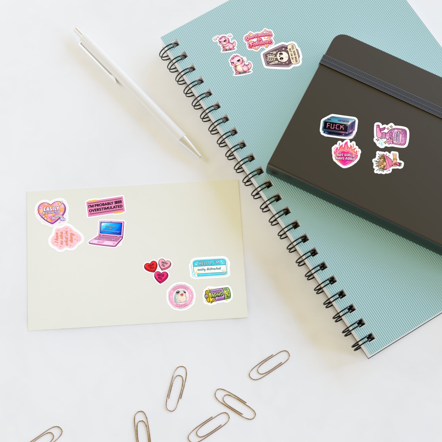 Cute Pink Mental Health & ADHD Sticker Sheet