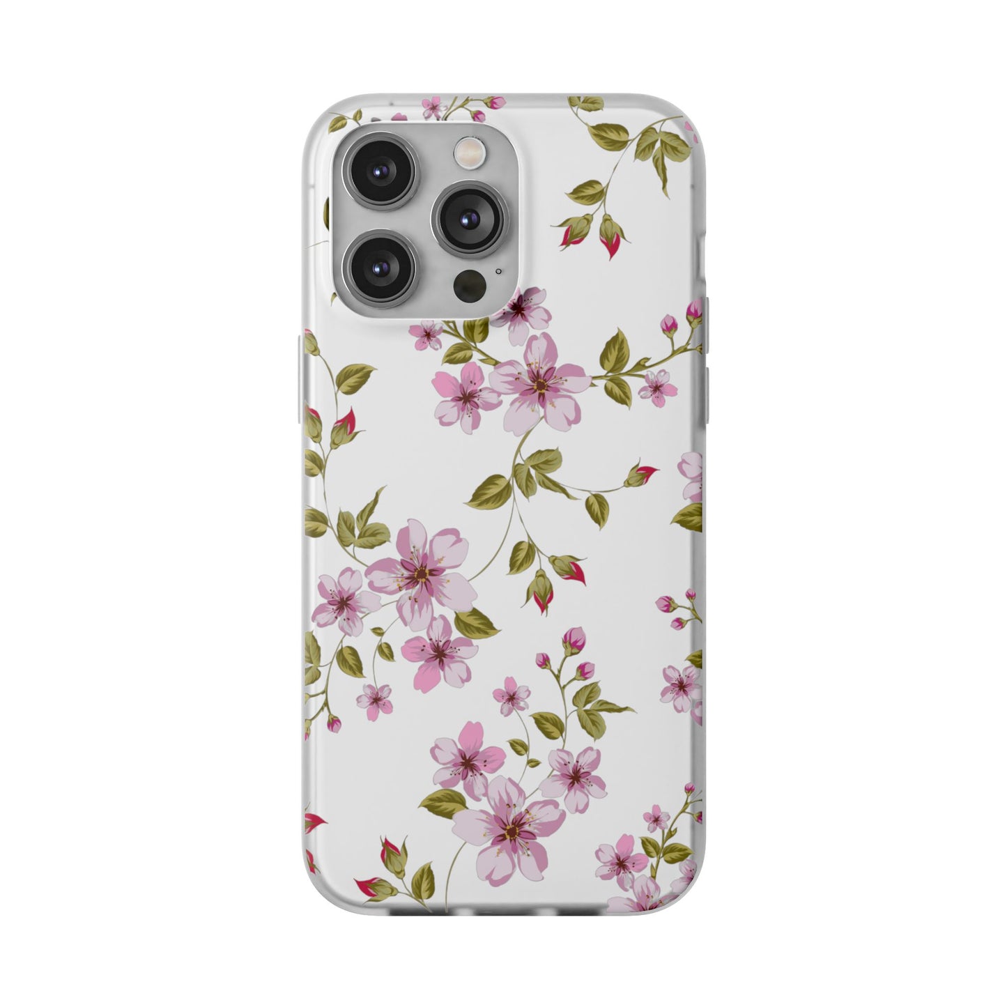 Floral Pink Blossom Flexi Case — Slim Protective Phone Case with Watercolor Cherry Blossom Design