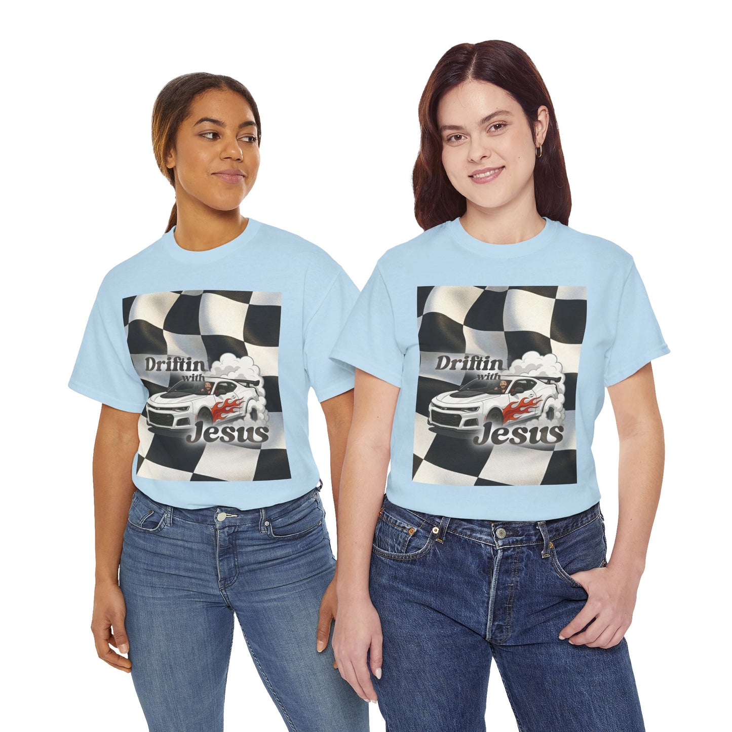 Driftin' with Jesus Tee — Christian Racing Graphic T-Shirt
