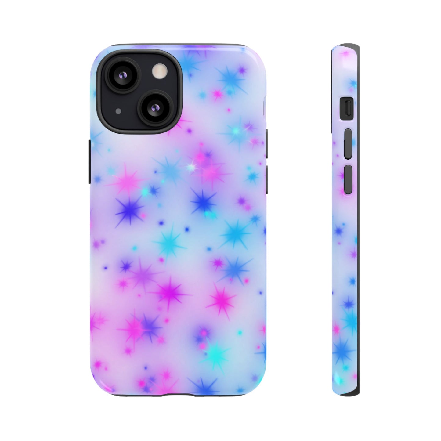 Galaxy Starburst Tough Phone Case — Pastel Pink & Blue Sparkle Protective Cover