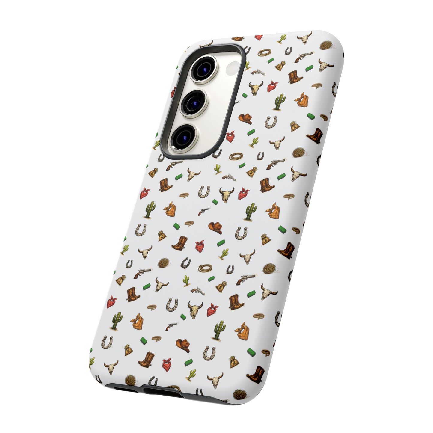 Western Pattern Phone Case — Cowboy Boots, Hats, Horseshoes & Cactus Tough Case