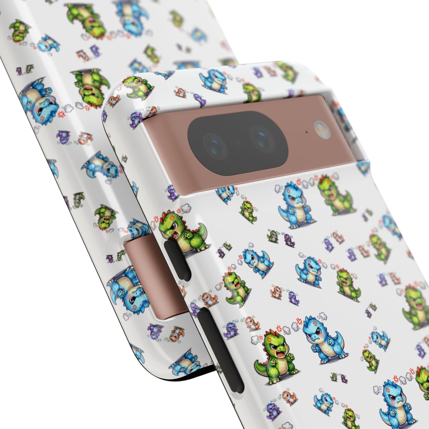 Cute Dino Pattern Phone Case — Playful Cartoon Dinosaur Tough Phone Cover