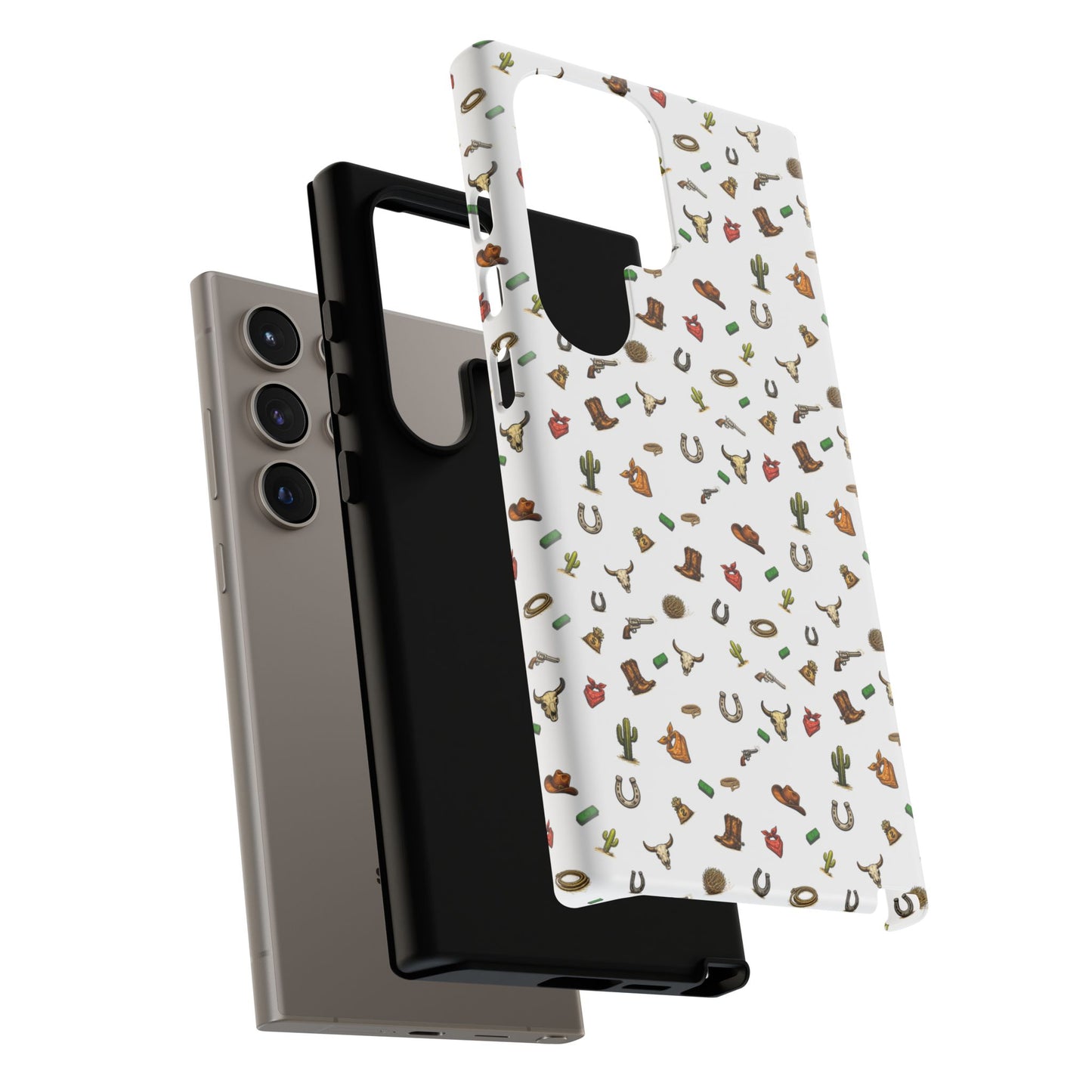 Western Pattern Phone Case — Cowboy Boots, Hats, Horseshoes & Cactus Tough Case
