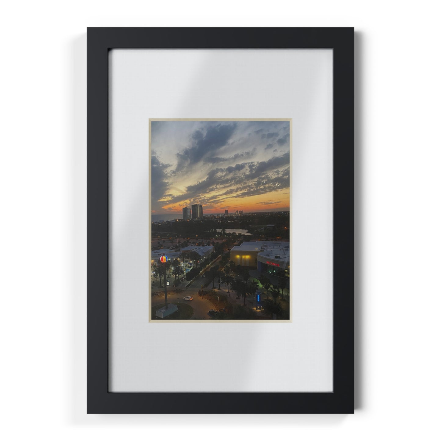 Black Framed Sunset Photo Poster — City Skyline Wall Art