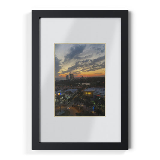 Black Framed Sunset Photo Poster — City Skyline Wall Art