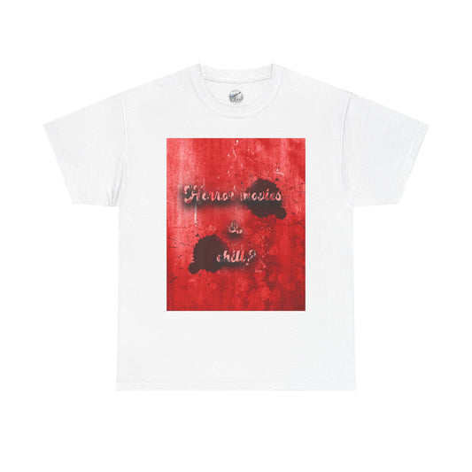 Graphic Tee – 'Horror movies & chill’ Ink Splash Design
