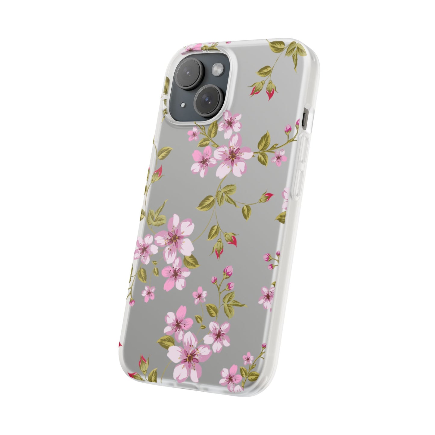Floral Pink Blossom Flexi Case — Slim Protective Phone Case with Watercolor Cherry Blossom Design