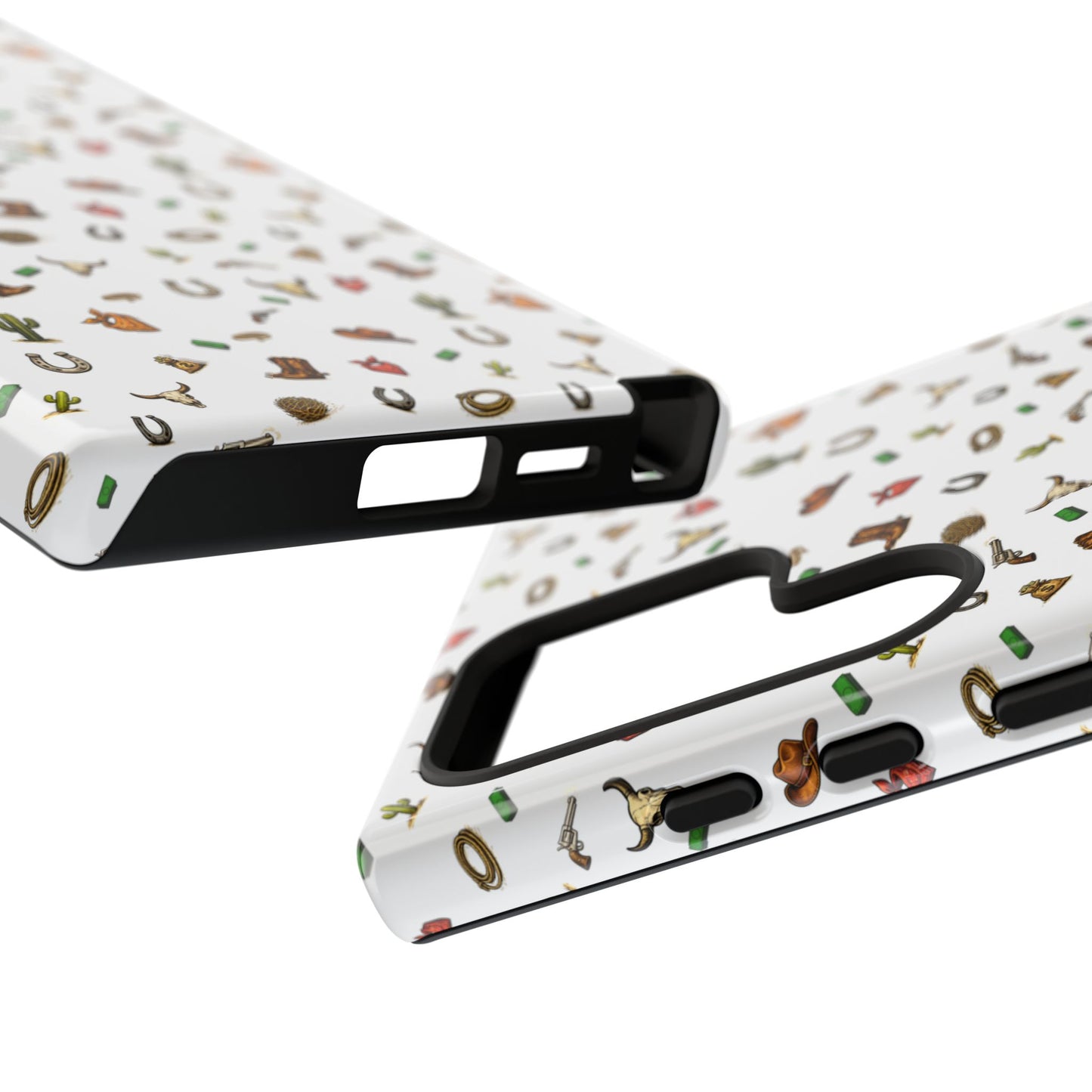 Western Pattern Phone Case — Cowboy Boots, Hats, Horseshoes & Cactus Tough Case