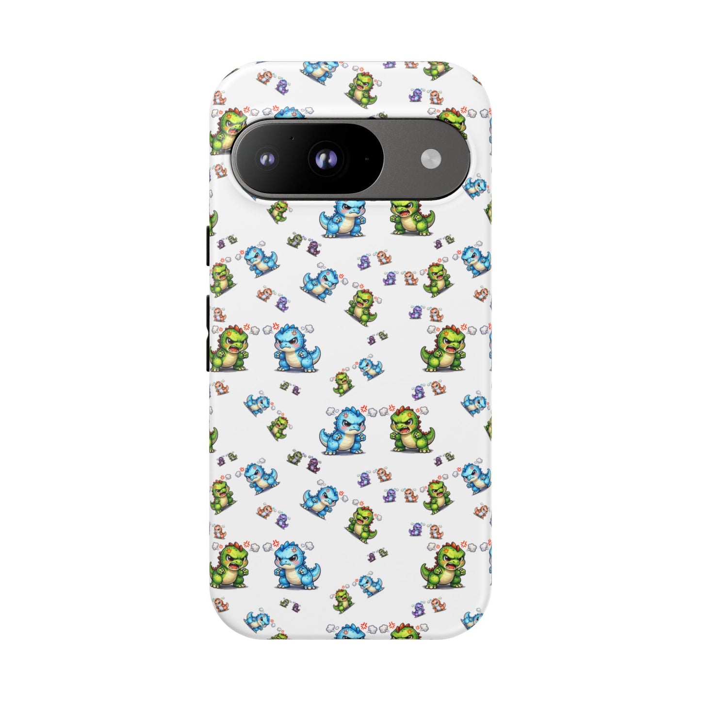 Cute Dino Pattern Phone Case — Playful Cartoon Dinosaur Tough Phone Cover