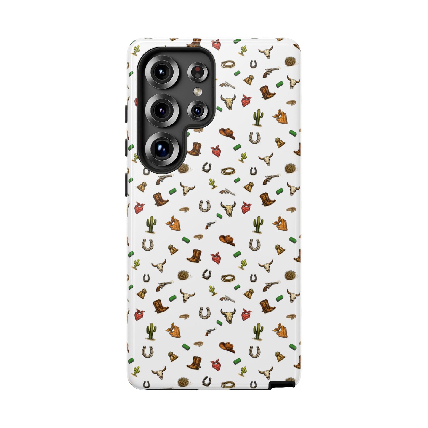 Western Pattern Phone Case — Cowboy Boots, Hats, Horseshoes & Cactus Tough Case