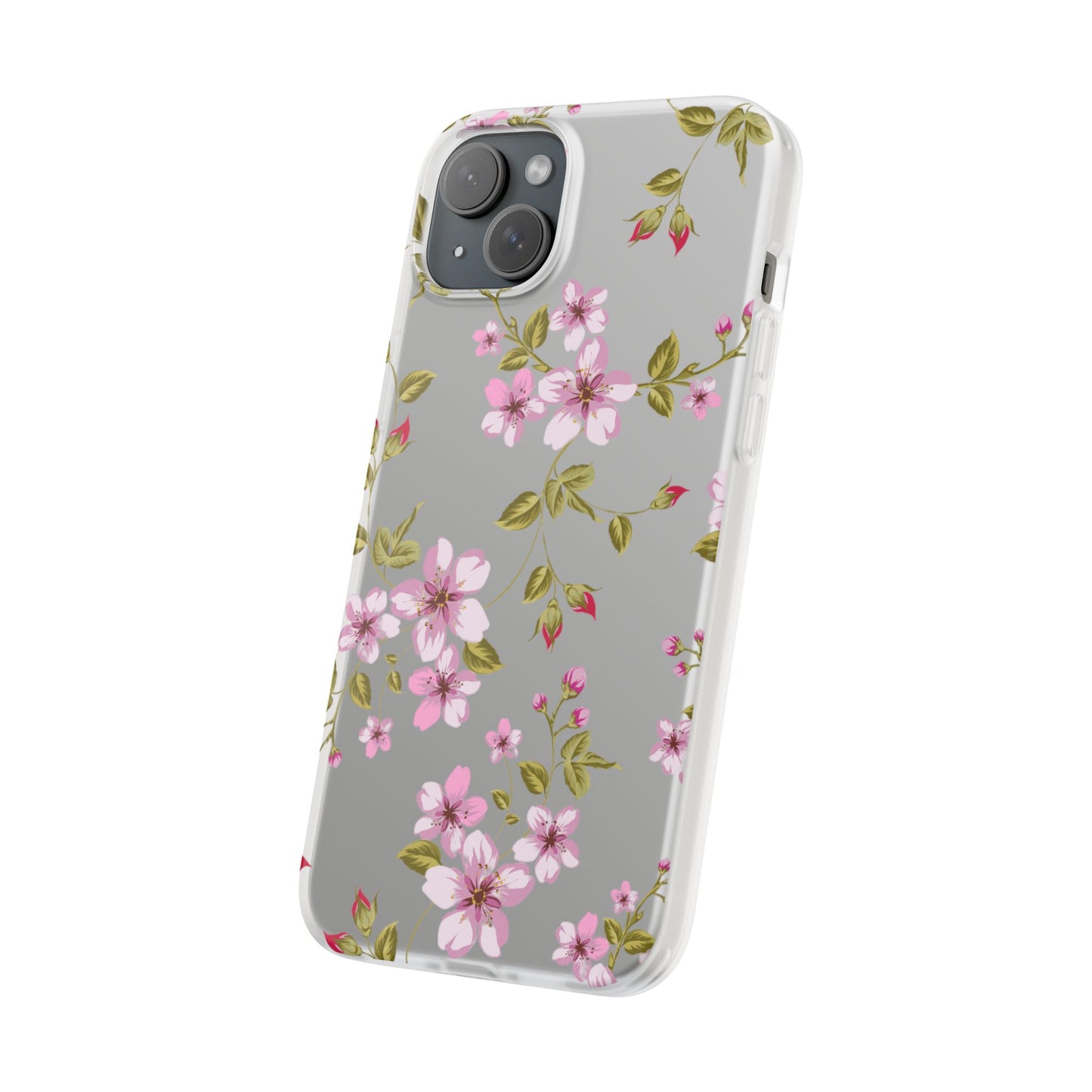 Floral Pink Blossom Flexi Case — Slim Protective Phone Case with Watercolor Cherry Blossom Design