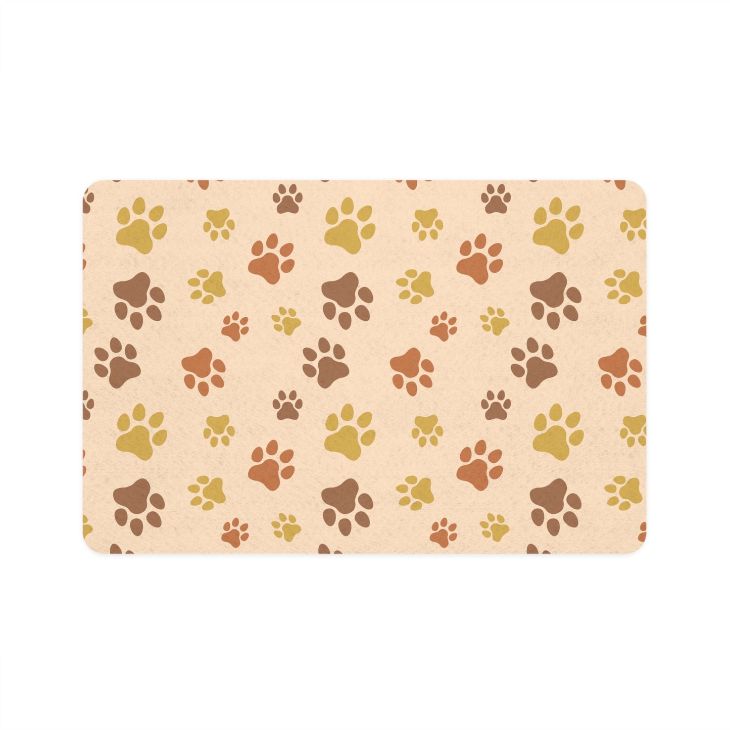 Paw Print Pet Food Mat (12x18) — Non-Slip Feeding Mat for Cats & Dogs