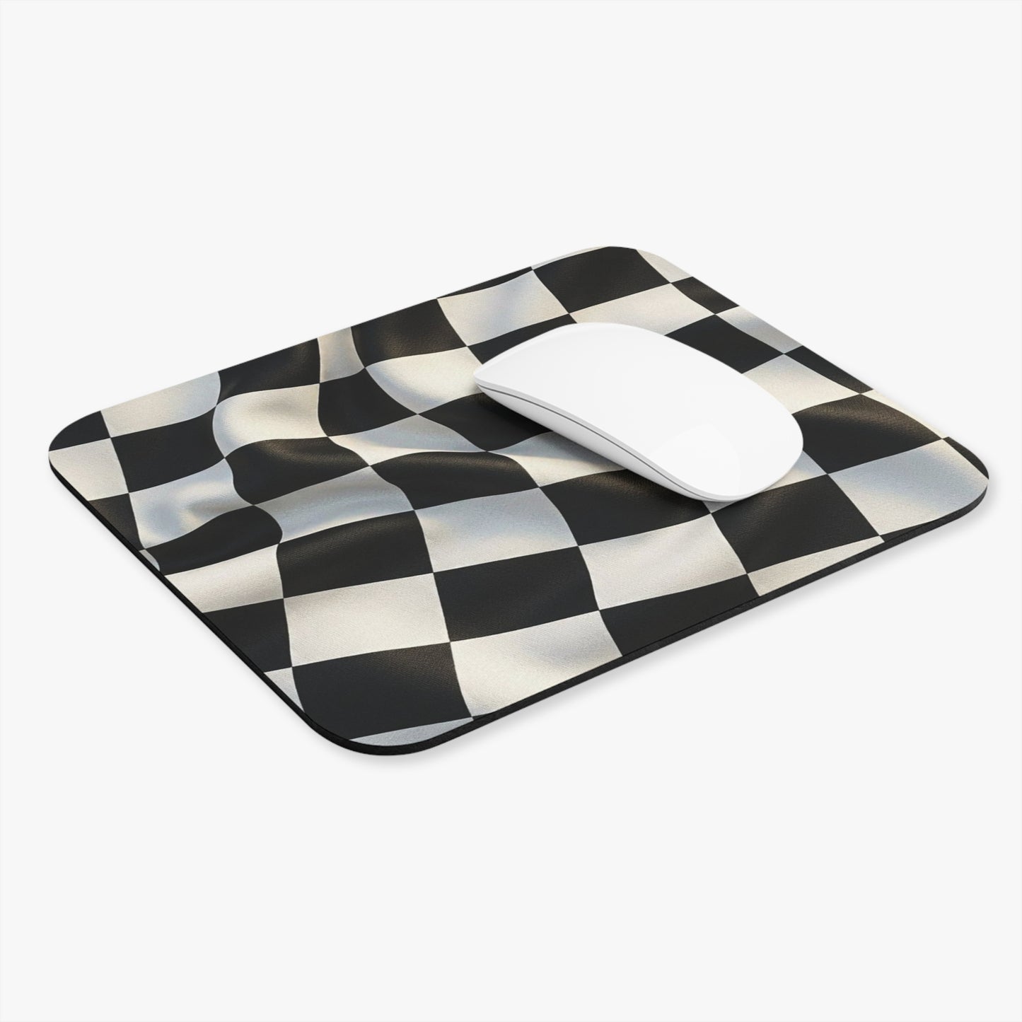 Racing Checkered Flag Mouse Pad – Black & White Retro Track Design