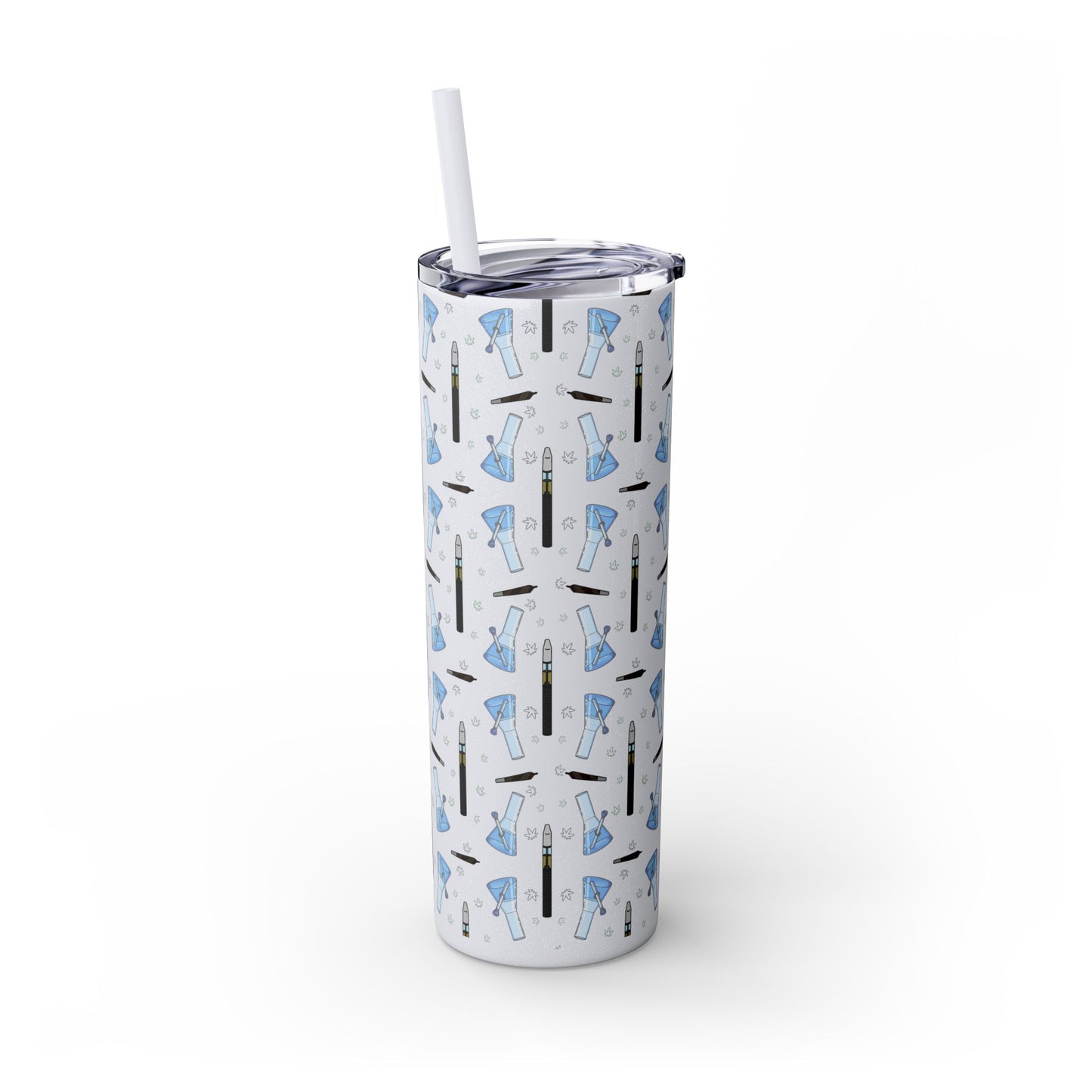 20oz Skinny Tumbler – Bongs & Penjamin Pattern | Travel Straw Cup for Stylists