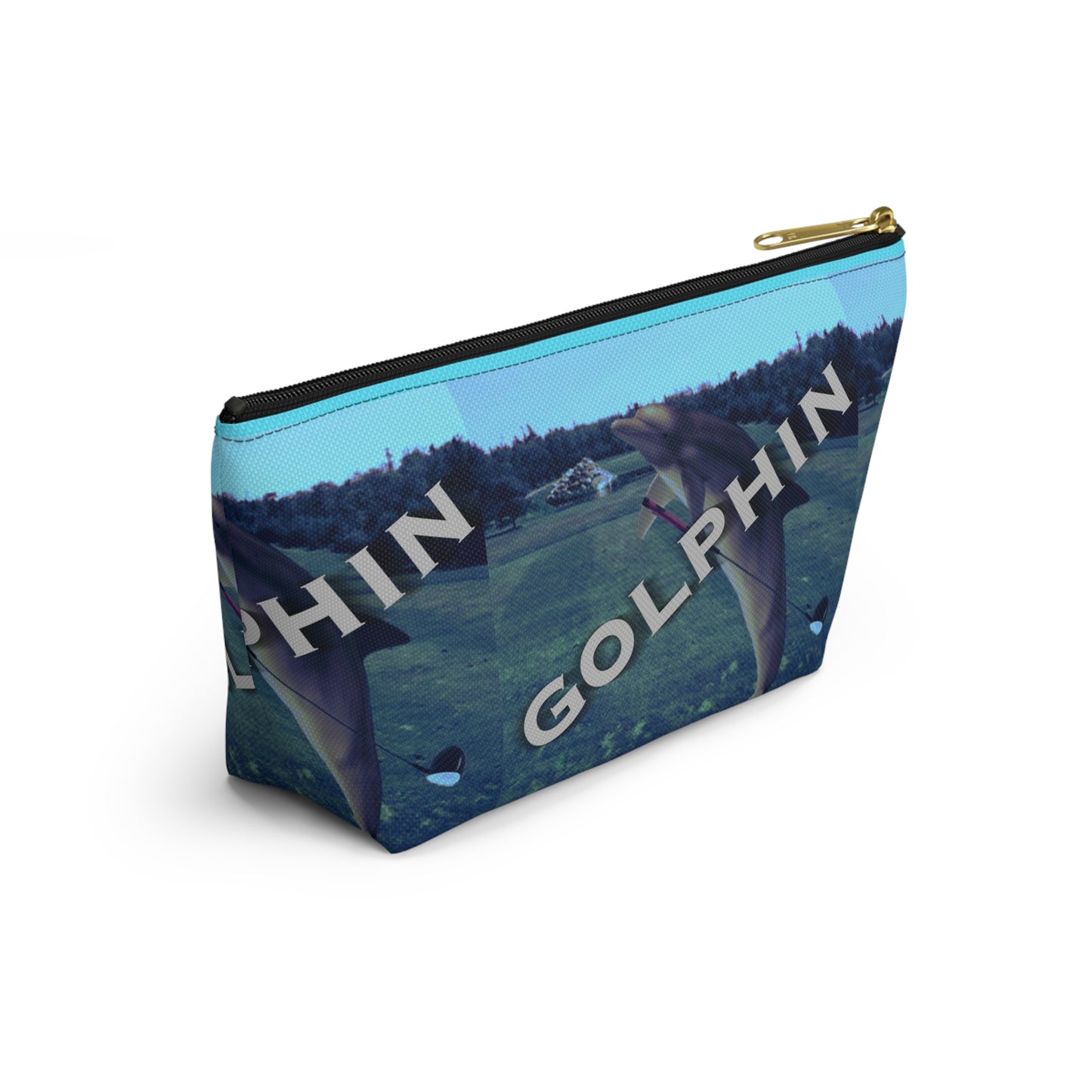 Golphin Dolphin Print Accessory Pouch — T‑Bottom Cosmetic Bag