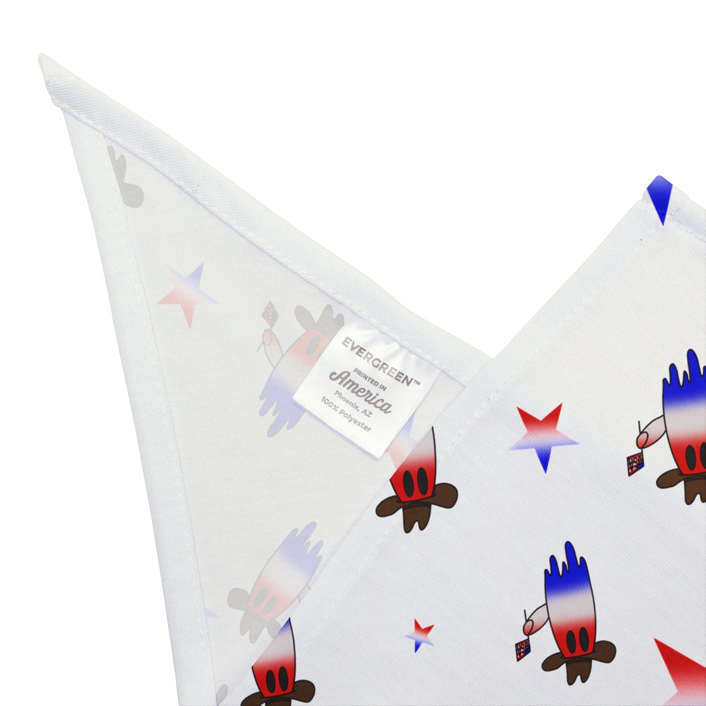 Patriotic Star & cowboy ghost Pet Bandana — Red, White & Blue Fourth of July Dog Bandana