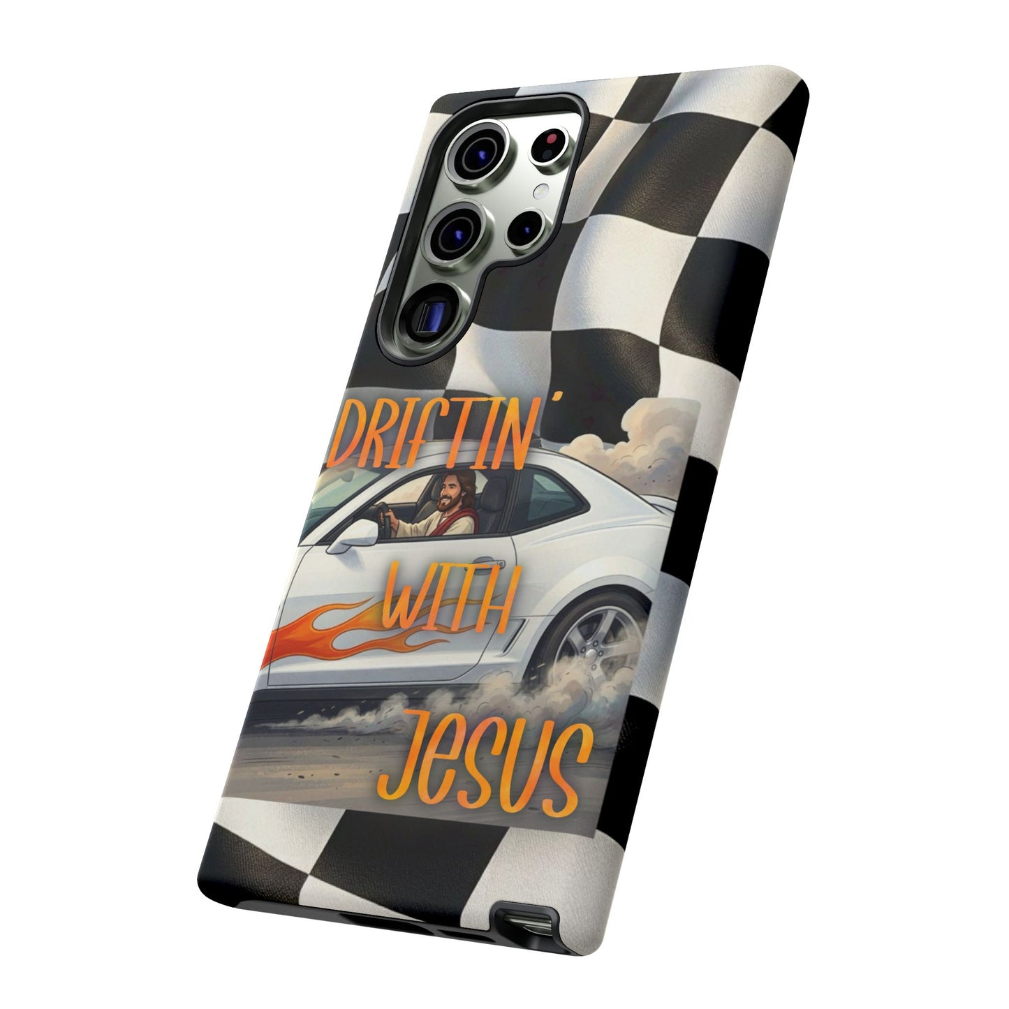 Phone Case — "Driftin' With Jesus" Racing Crosscheck Design - Samsung/ Google phones