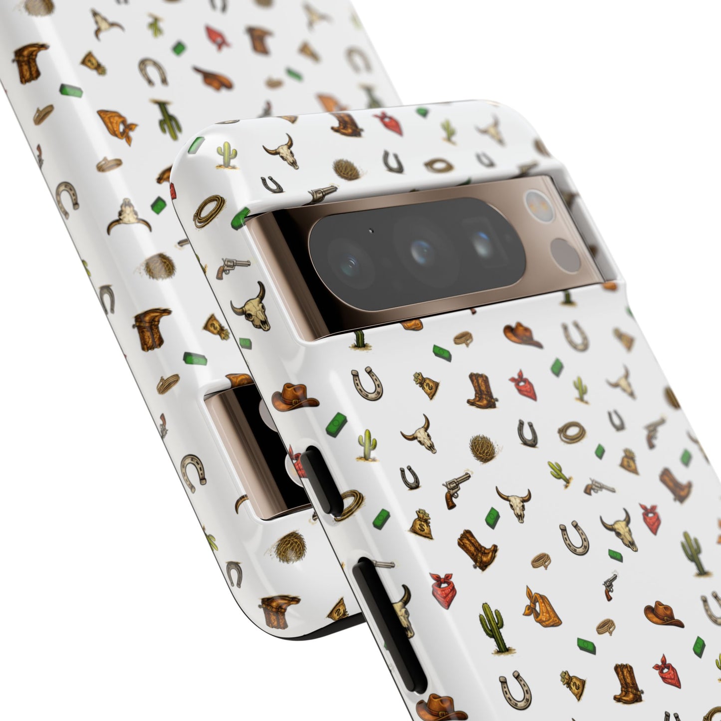 Western Pattern Phone Case — Cowboy Boots, Hats, Horseshoes & Cactus Tough Case