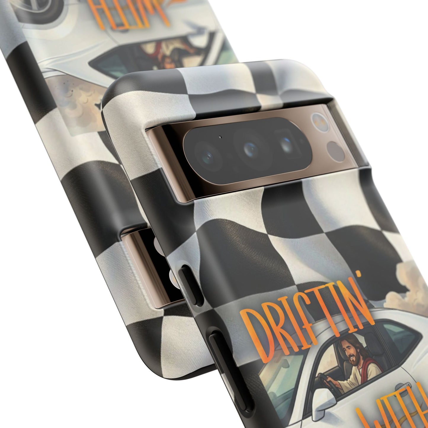 Phone Case — "Driftin' With Jesus" Racing Crosscheck Design - Samsung/ Google phones