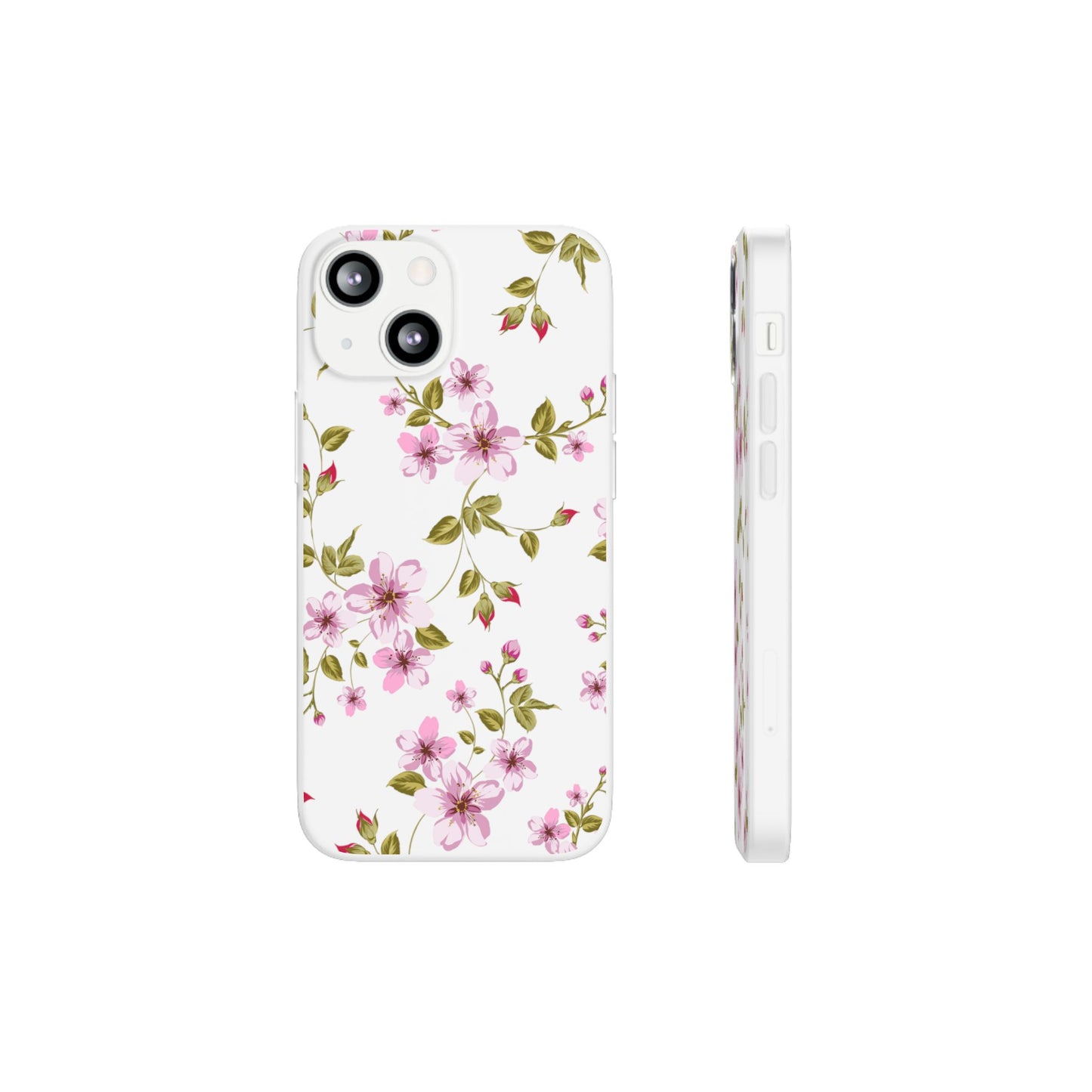 Floral Pink Blossom Flexi Case — Slim Protective Phone Case with Watercolor Cherry Blossom Design