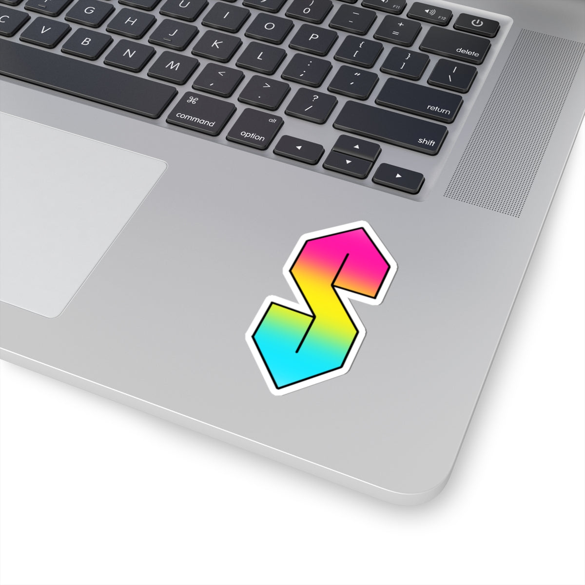 Retro Gradient 'S' Kiss-Cut Sticker — Neon 90s Laptop Decal