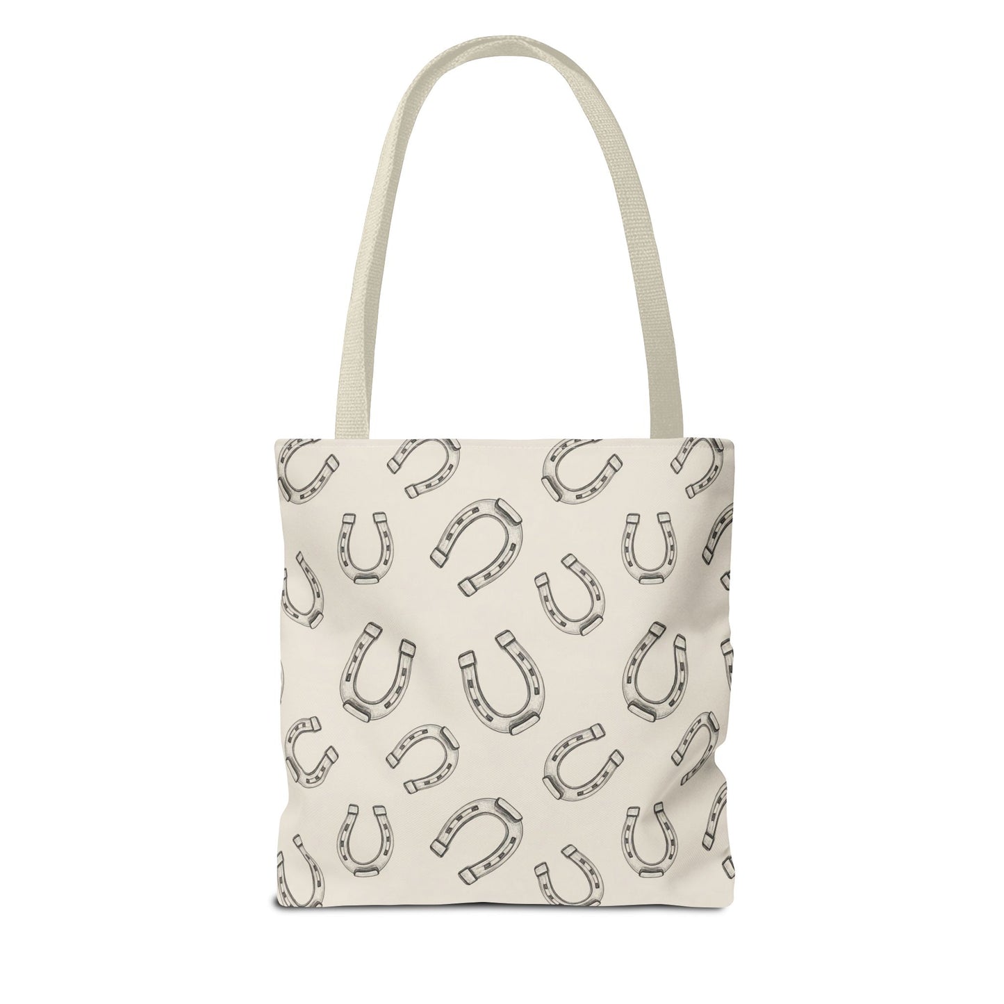 Horseshoe Pattern Tote Bag – Lucky Neutral Printed Canvas Tote