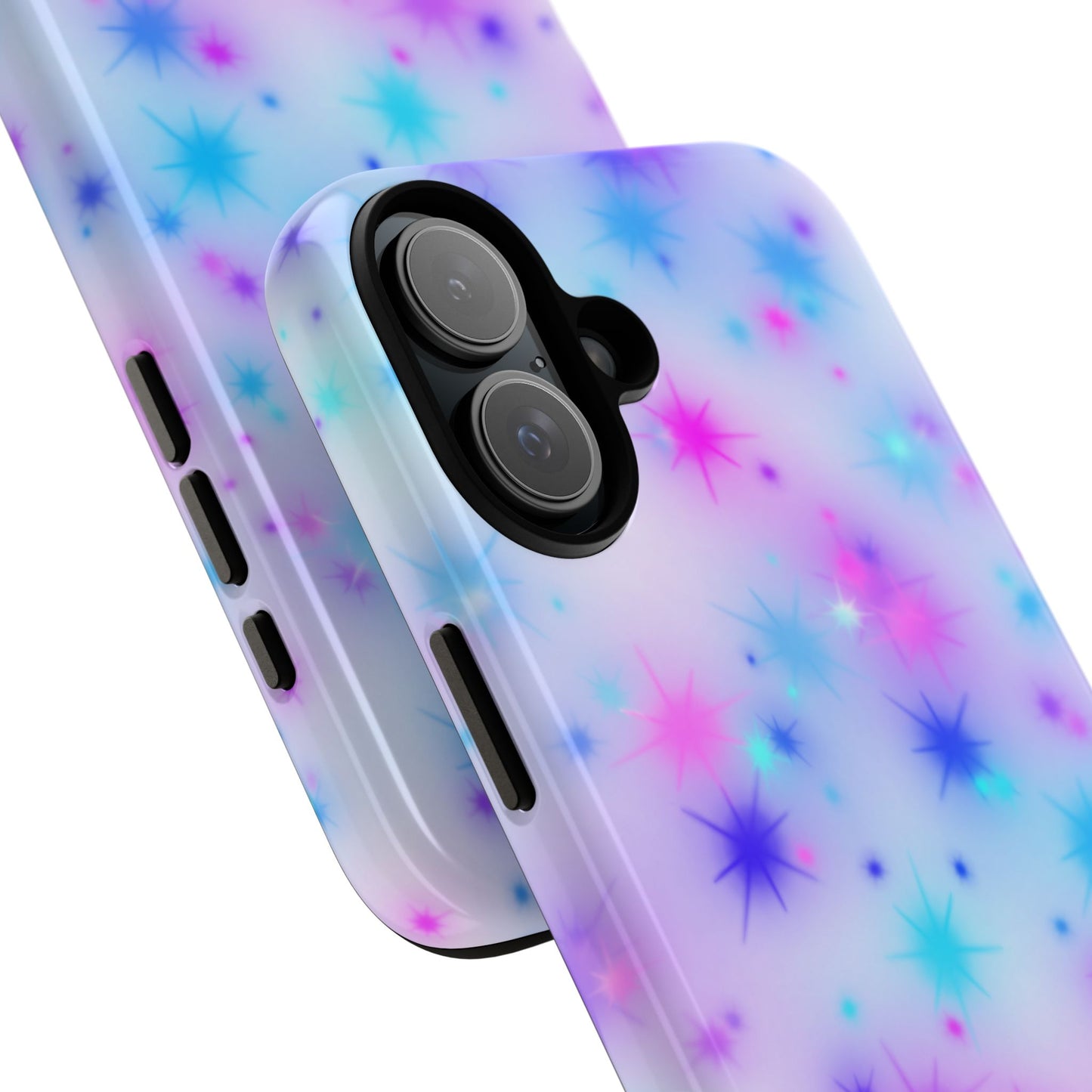 Galaxy Starburst Tough Phone Case — Pastel Pink & Blue Sparkle Protective Cover