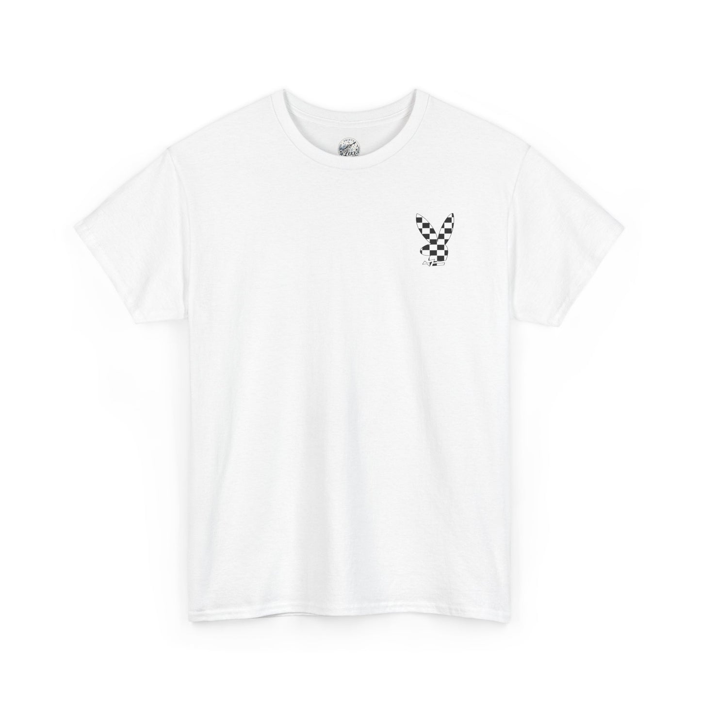 Checkerboard Bunny Tee — Retro Skate-Inspired Graphic T-Shirt