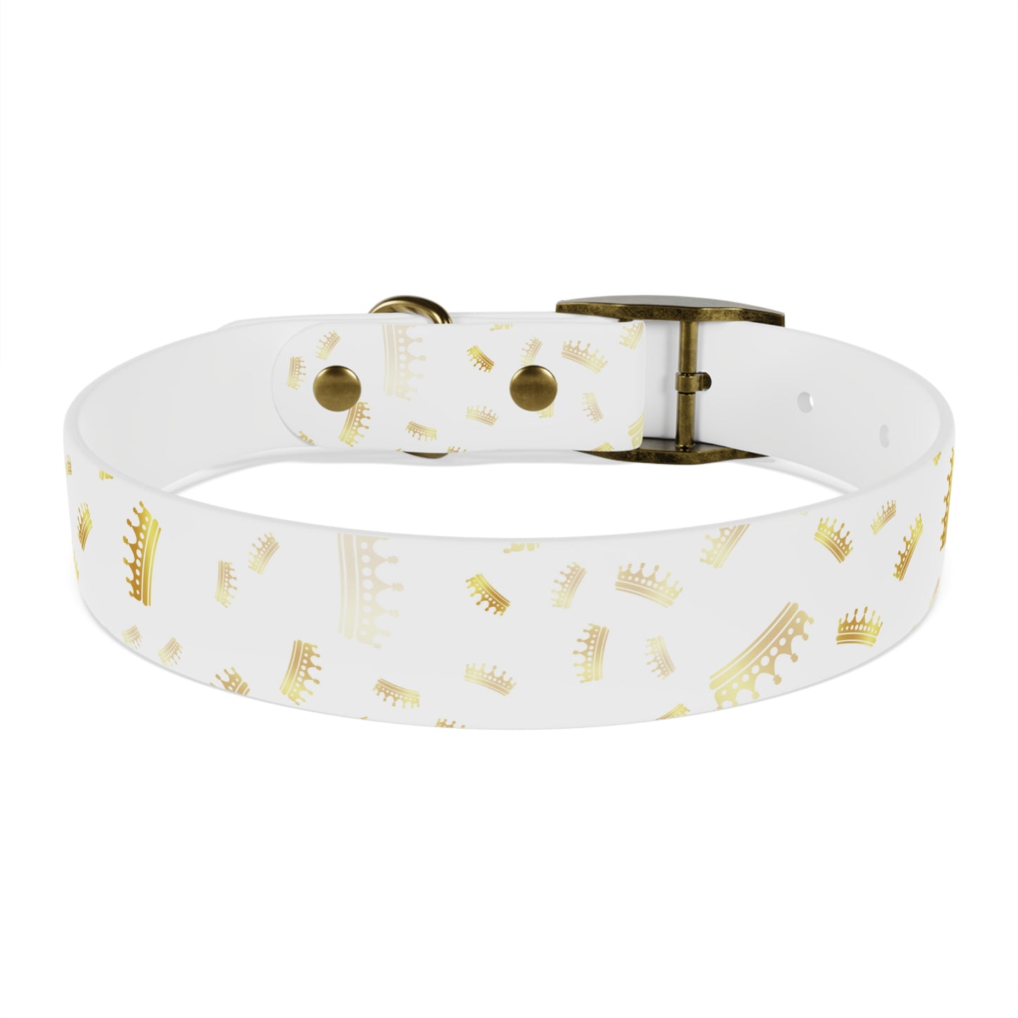 Gold Crown Pattern Dog Collar — Royal Pet Collar for Small & Large Dogs