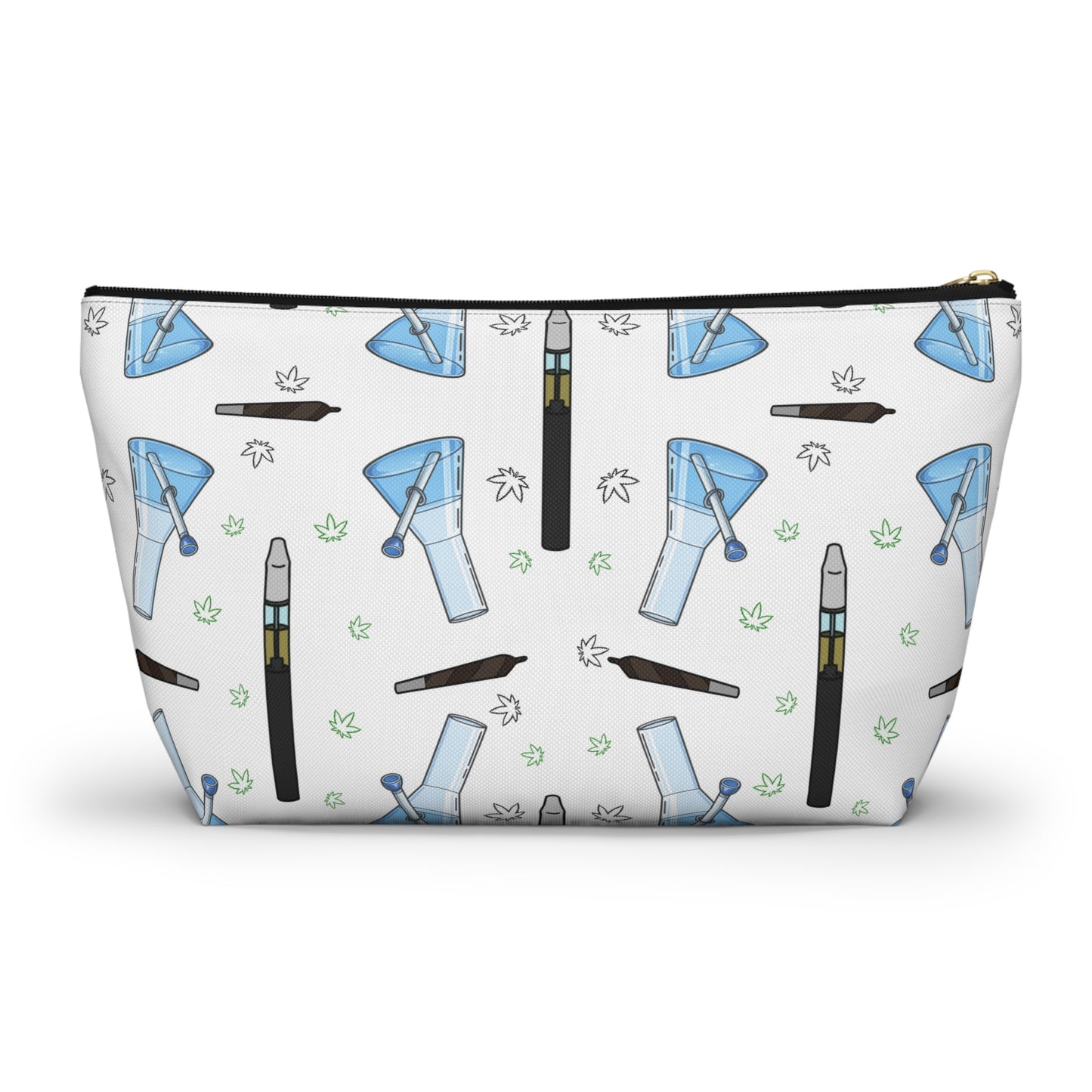Vape & Accessories Pattern T-Bottom Accessory Pouch — Travel Makeup & Gadget Organizer