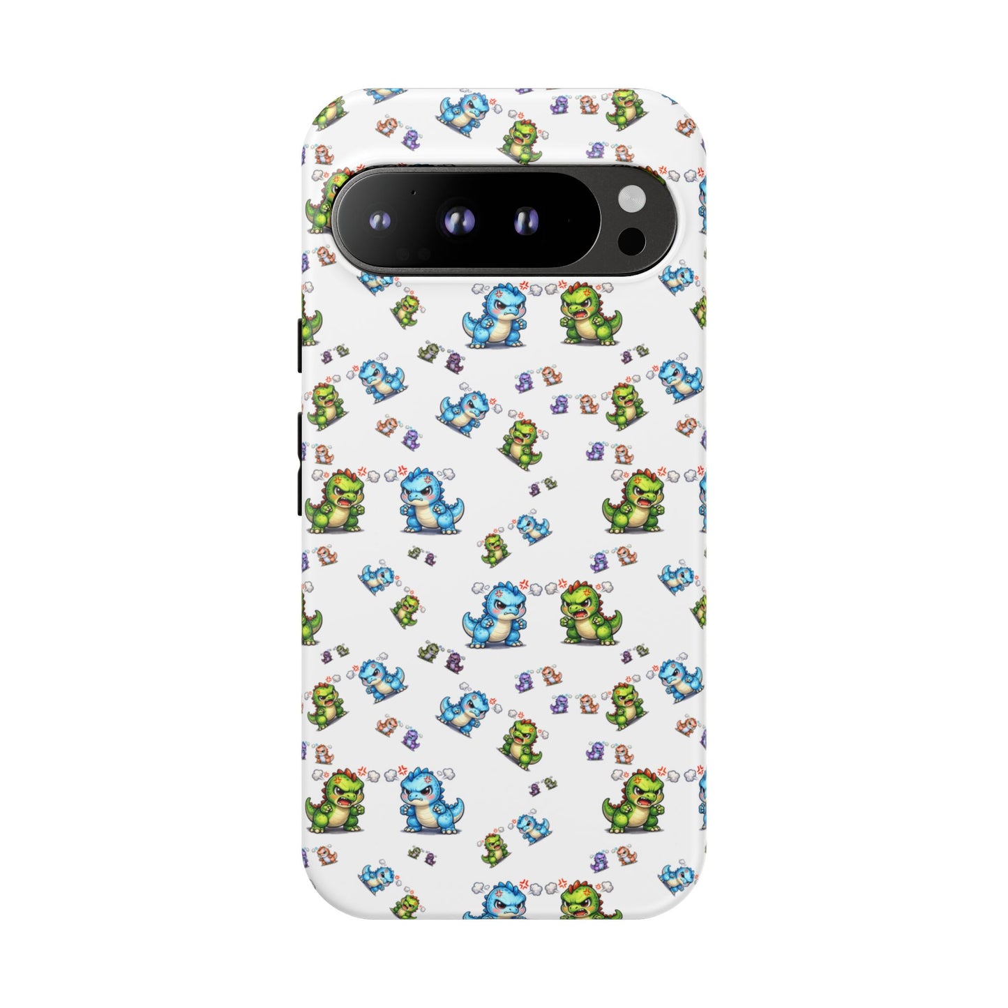 Cute Dino Pattern Phone Case — Playful Cartoon Dinosaur Tough Phone Cover