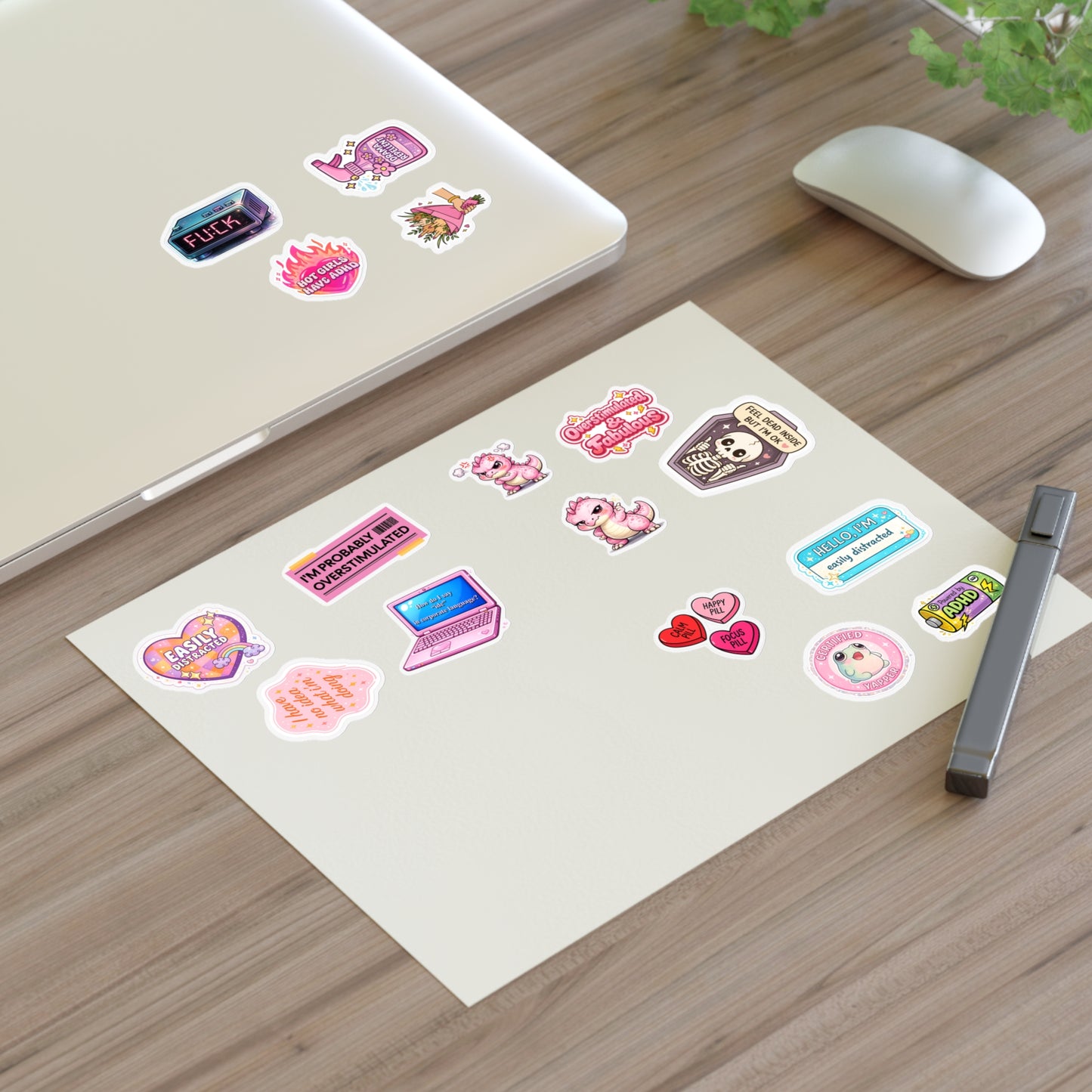 Cute Pink Mental Health & ADHD Sticker Sheet
