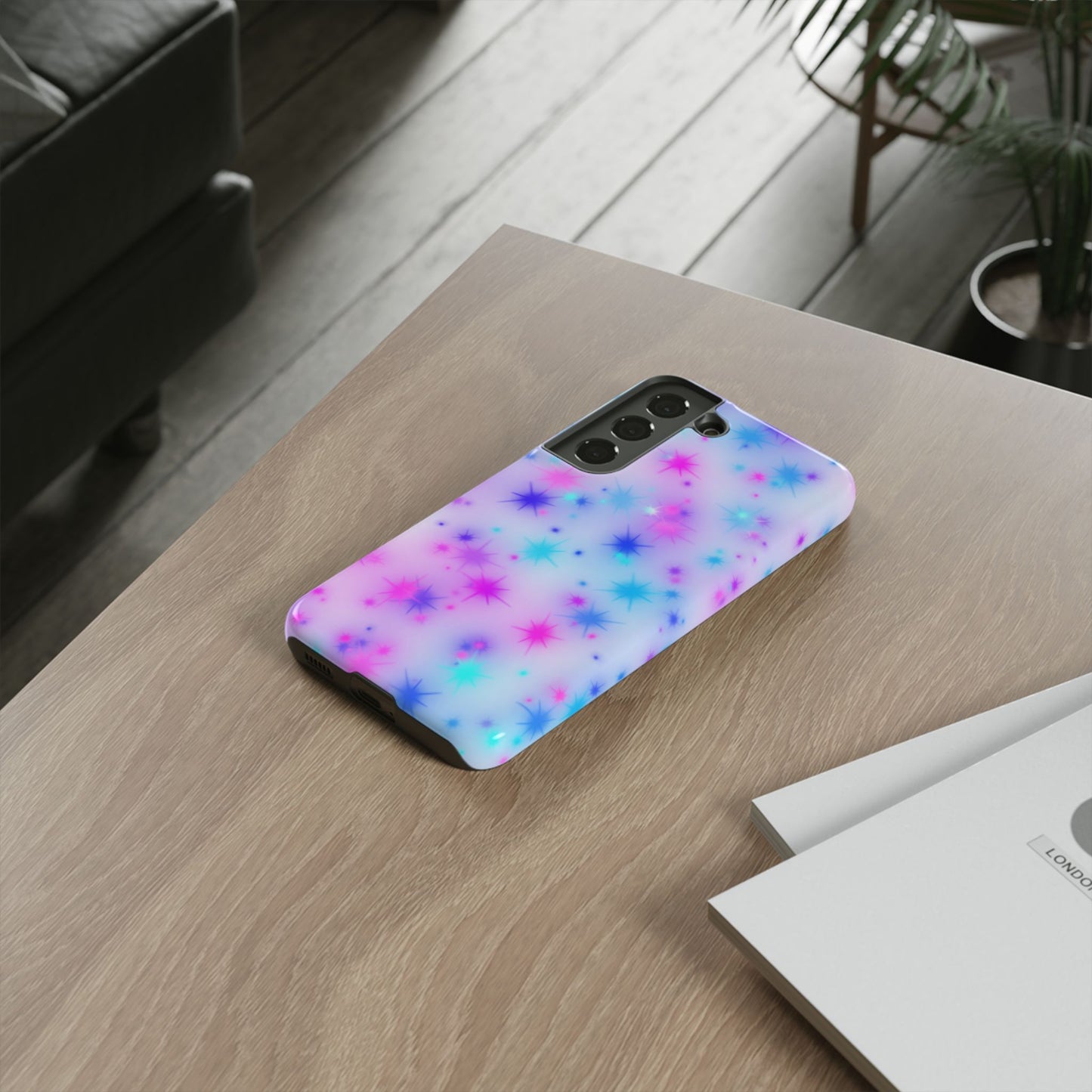 Galaxy Sparkle Tough Phone Case - Pastel Starburst Protective Cover