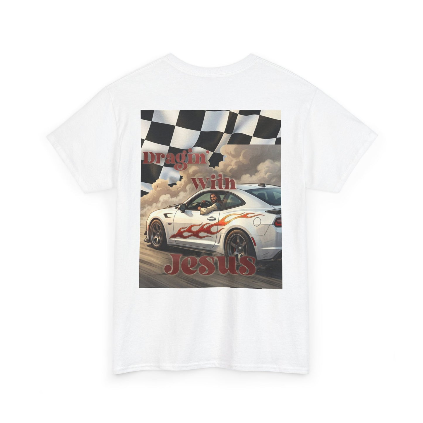 T-Shirt — "Dragin' With Jesus" Retro Racing Graphic Tee