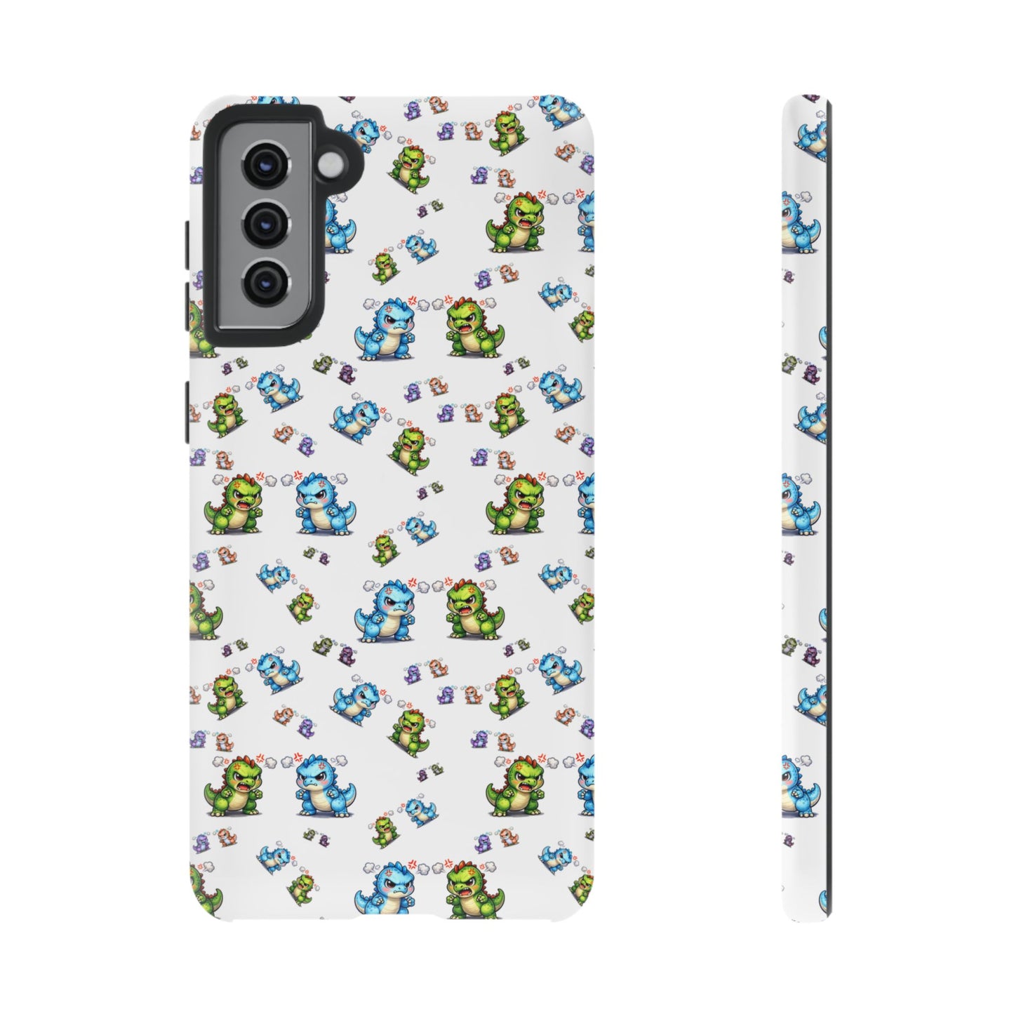 Cute Dino Pattern Phone Case — Playful Cartoon Dinosaur Tough Phone Cover