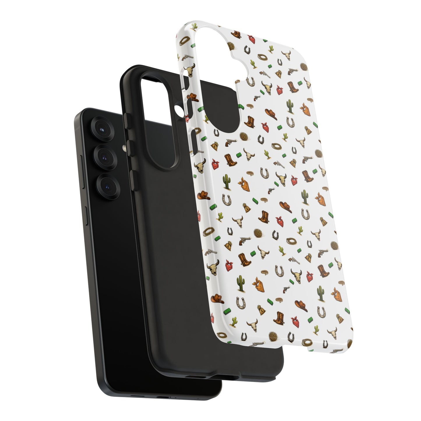 Western Pattern Phone Case — Cowboy Boots, Hats, Horseshoes & Cactus Tough Case