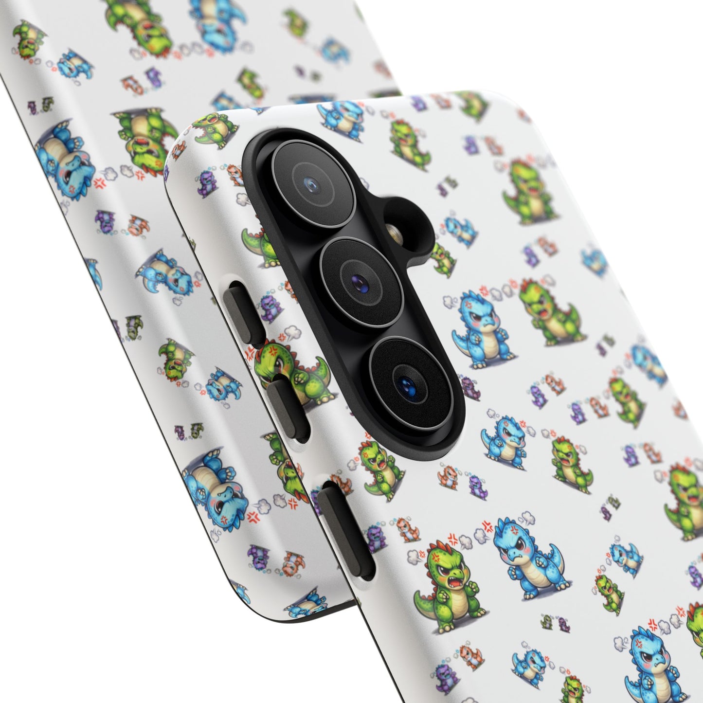 Cute Dino Pattern Phone Case — Playful Cartoon Dinosaur Tough Phone Cover
