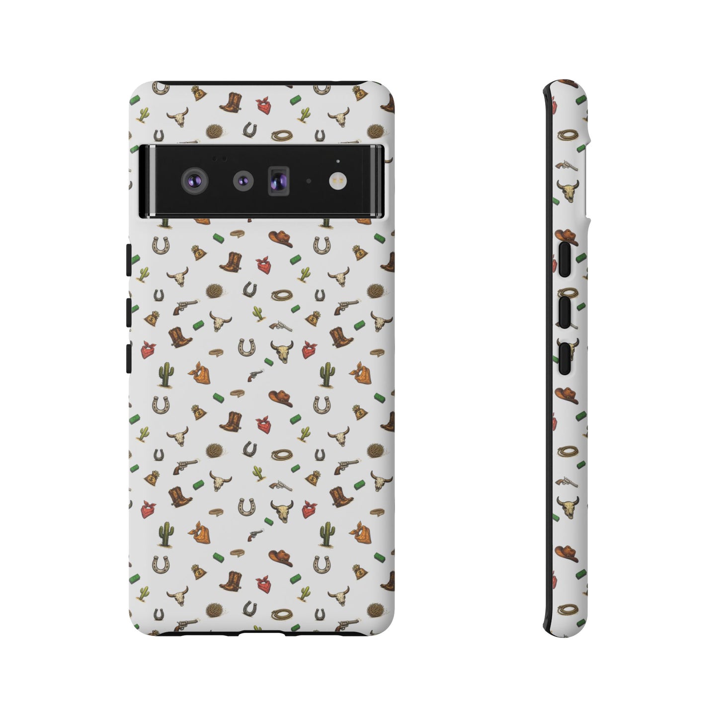 Western Pattern Phone Case — Cowboy Boots, Hats, Horseshoes & Cactus Tough Case