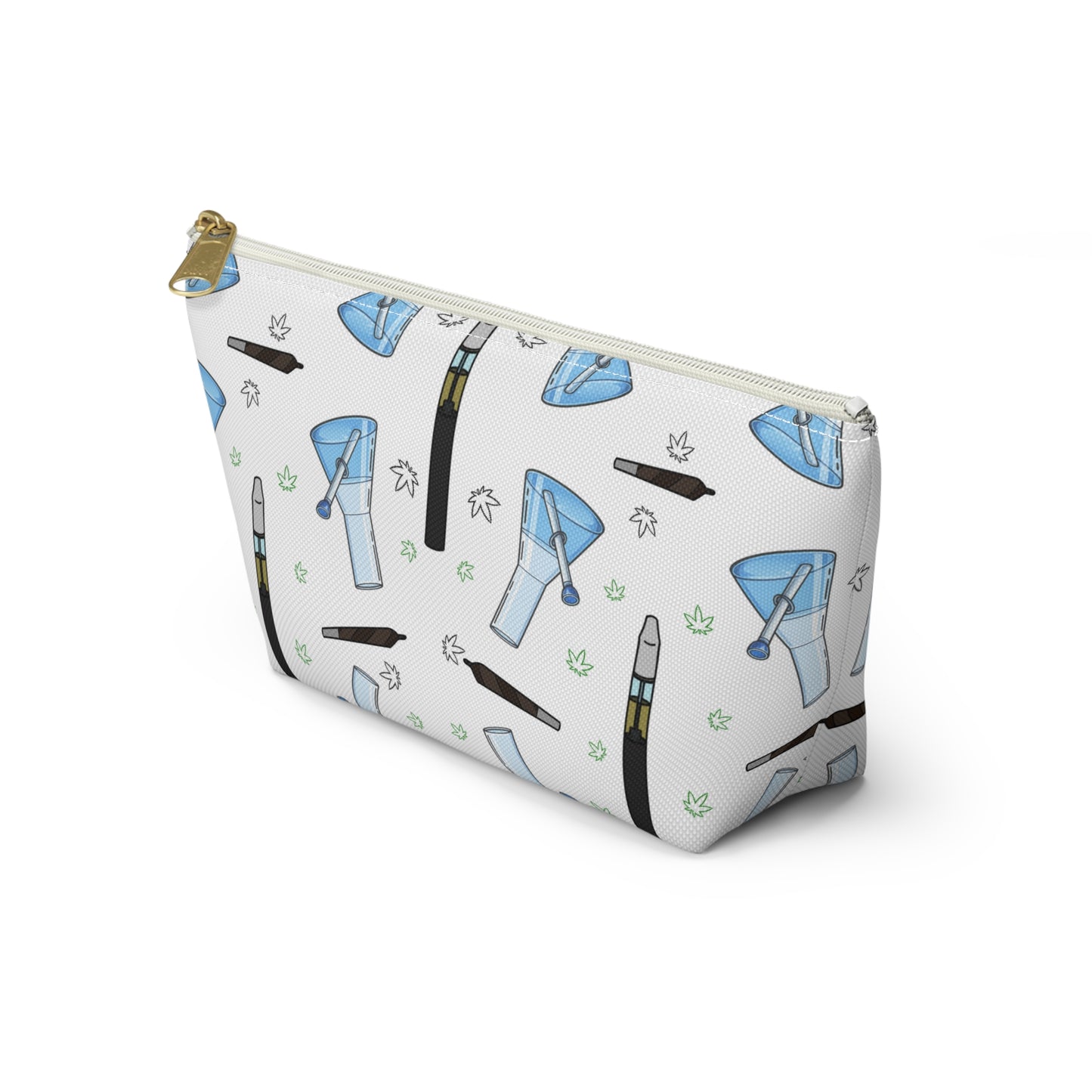 Vape & Accessories Pattern T-Bottom Accessory Pouch — Travel Makeup & Gadget Organizer