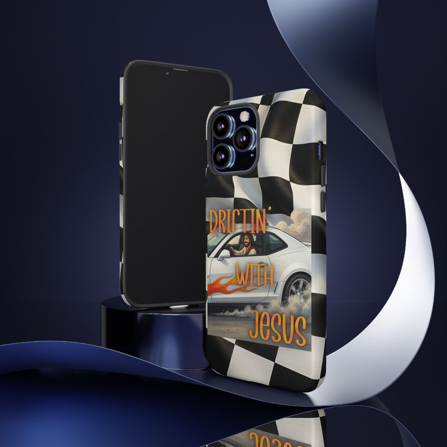 Phone Case — "Driftin' with Jesus" Racing Flag Design- iPhone