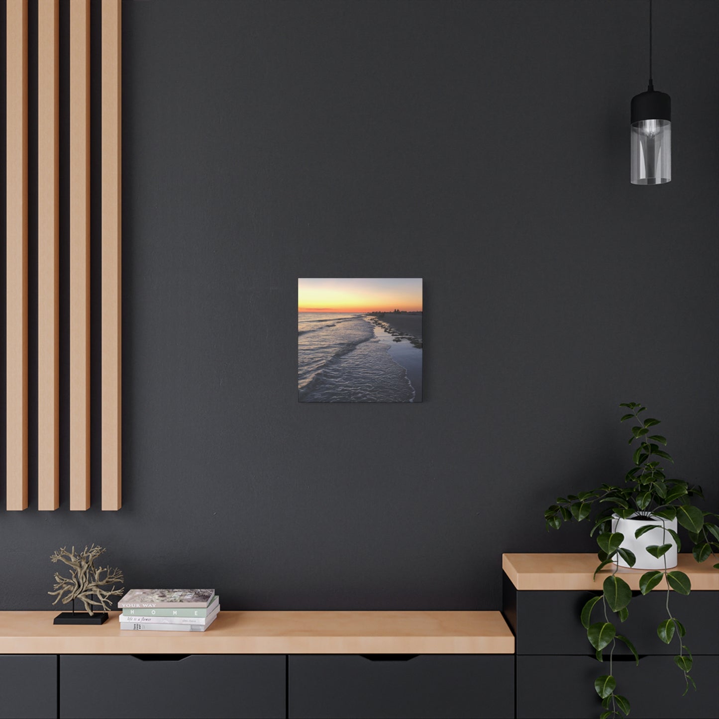 Sunset Beach Canvas Print — Coastal Wall Art for Living Room & Bedroom