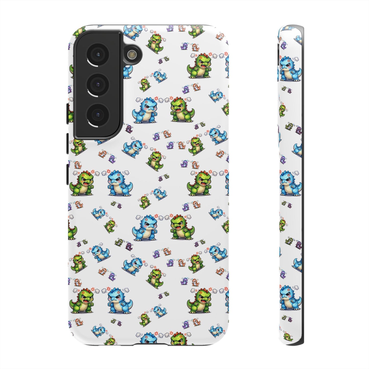 Cute Dino Pattern Phone Case — Playful Cartoon Dinosaur Tough Phone Cover