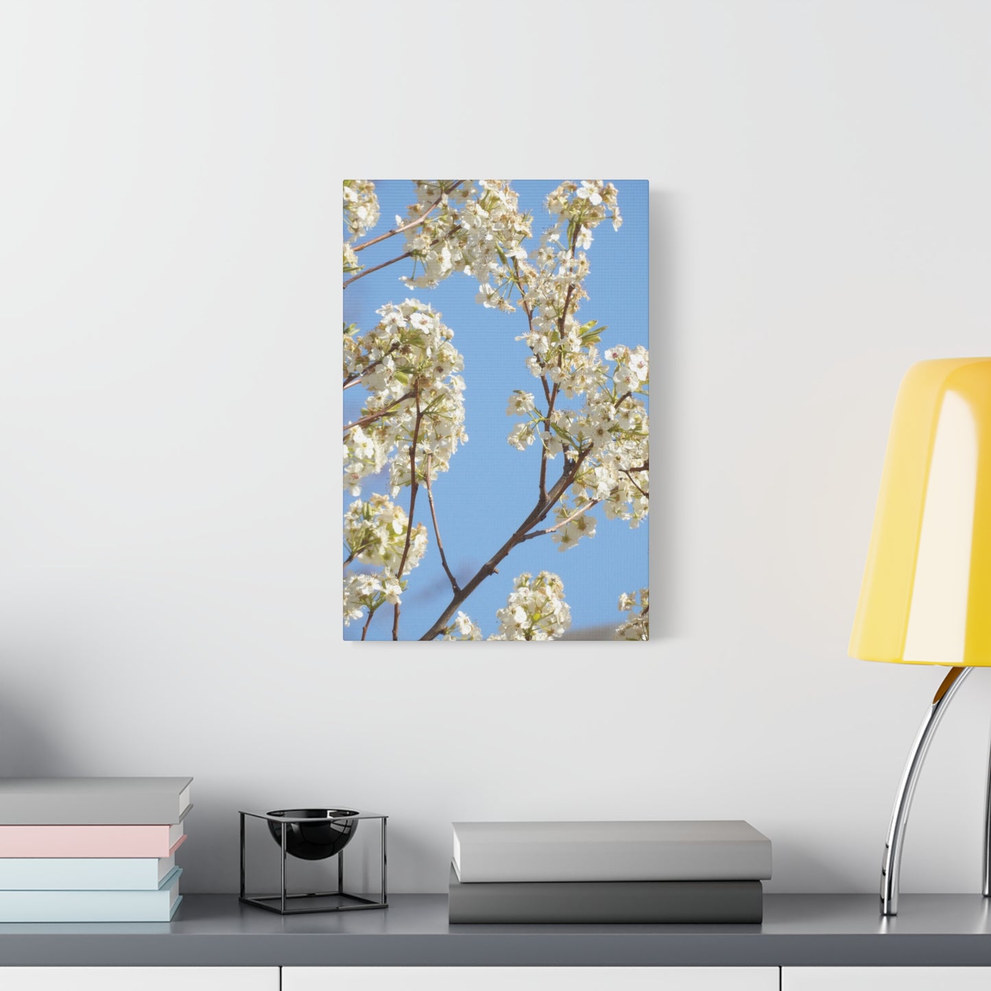 Blossom Branch Canvas Print — Spring White Flower Wall Art
