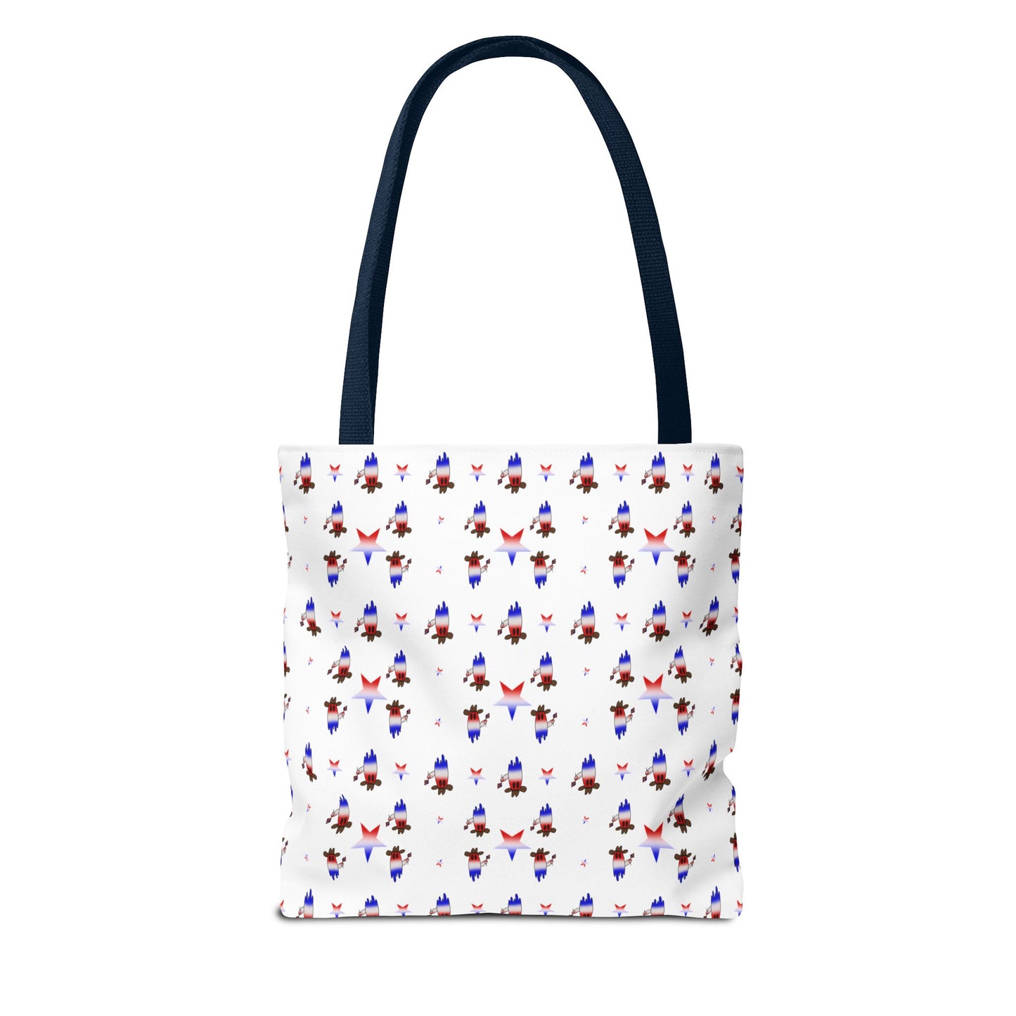 Patriotic Ghost Pattern Tote Bag – Red White Blue All-Over Print