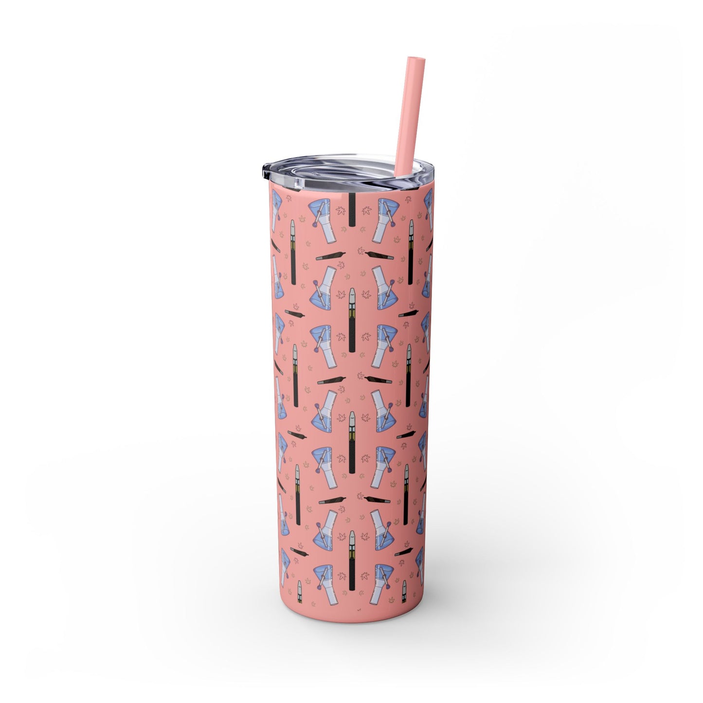 20oz Skinny Tumbler – Bongs & Penjamin Pattern | Travel Straw Cup for Stylists