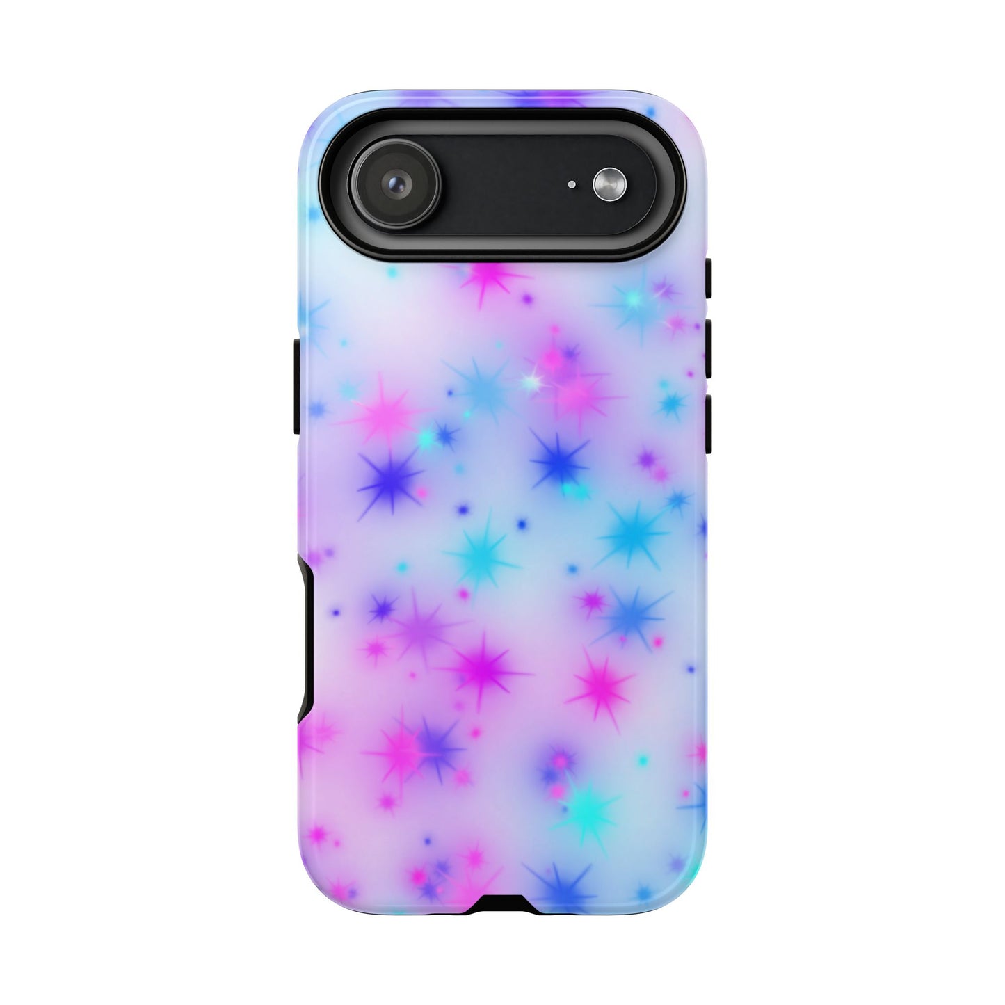 Galaxy Starburst Tough Phone Case — Pastel Pink & Blue Sparkle Protective Cover