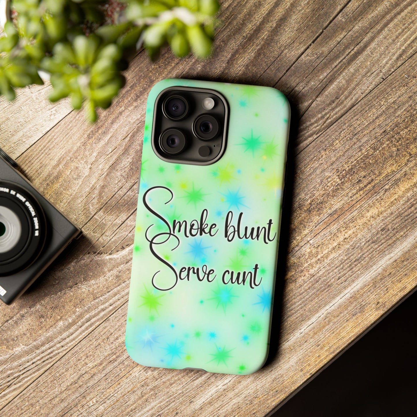 Phone Case — "Smoke blunt, Serve cunt" Green Starburst Tough Case