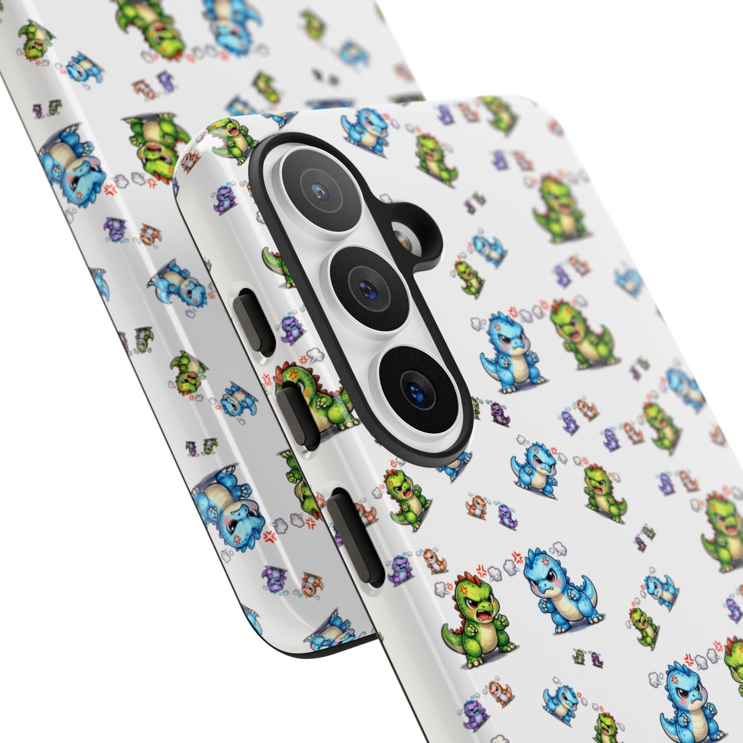 Cute Dino Pattern Phone Case — Playful Cartoon Dinosaur Tough Phone Cover