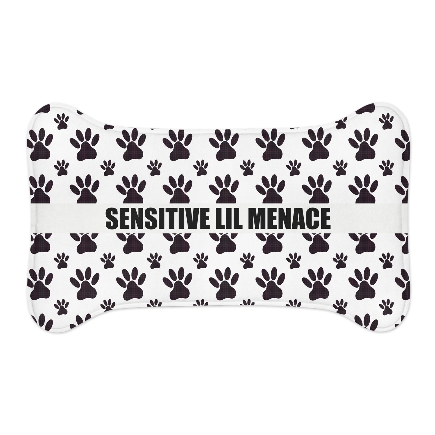 Sensitive Lil Menace Pet Feeding Mat — Paw Print Non-Slip Dog & Cat Placemat